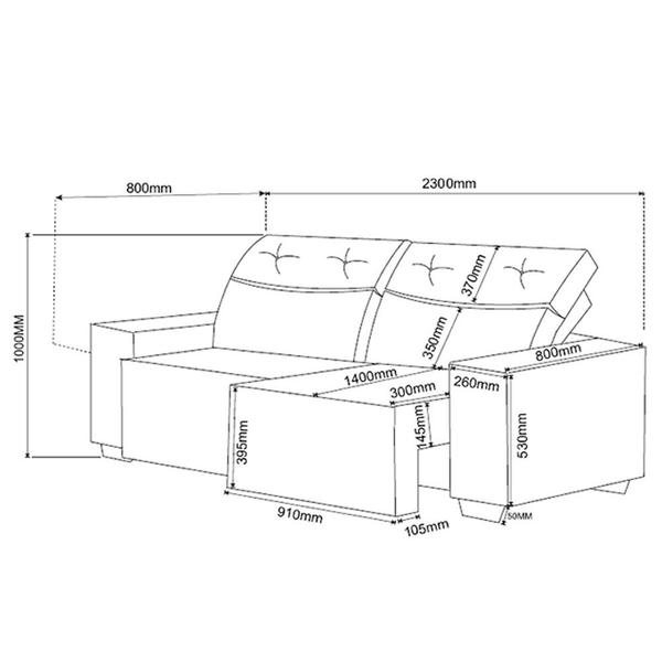 Imagem de Sofá 3 Lugares Retrátil e Reclinável 230cm Veludo Artemis Viero Móveis