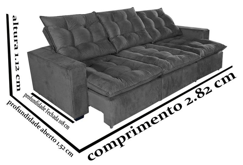 Imagem de Sofa 3 Lugares Retratil e Reclinavel Julia 2.82 cm