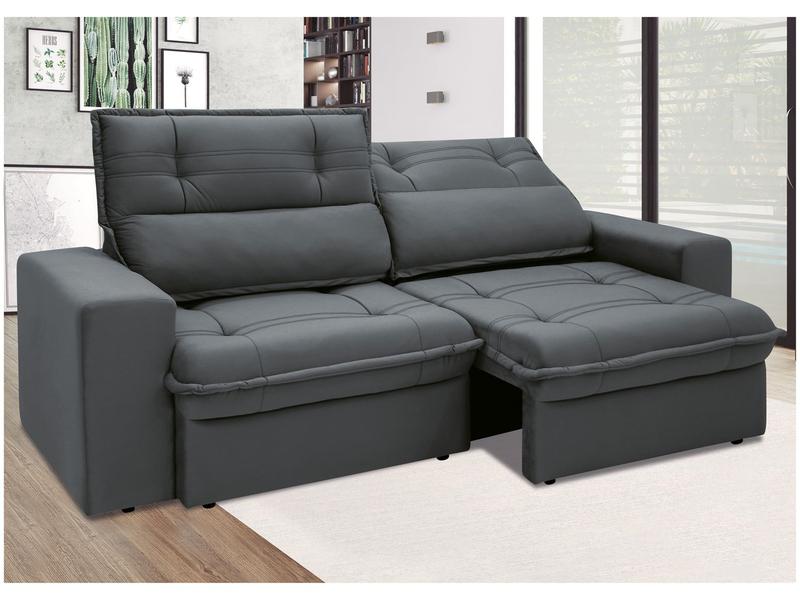 Sofá 3 Lugares Retrátil Reclinável Suede Palatino Linoforte Sofá 3 Lugares Retrátil Reclinável Suede Palatino Linoforte
