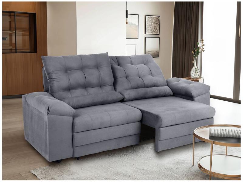 Sofá 3 Lugares Retrátil Reclinável Suede Phormatta Colômbia SMP Sofá 3 Lugares Retrátil Reclinável Suede Phormatta Colômbia SMP