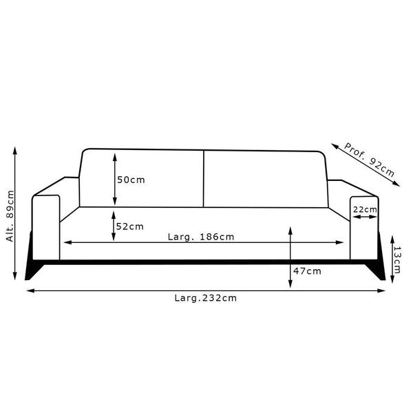 Imagem de Sofá 3 Lugares Sala de Estar Base Madeira 232cm Verônica Veludo Azul Tiffany G45 - Gran Belo