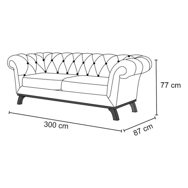 Imagem de Sofá 300cm 4 Lugares Base Madeira Império B-262 Veludo Telha - Domi