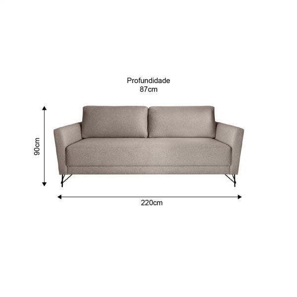 Imagem de Sofa 4 Lugares 220Cm Veludo Pes Em Aco Nikos