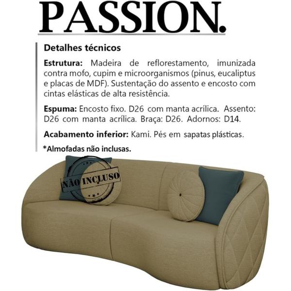 Imagem de Sofa 4 Lugares 288 cm Passion Linho TCE 1025 Moll