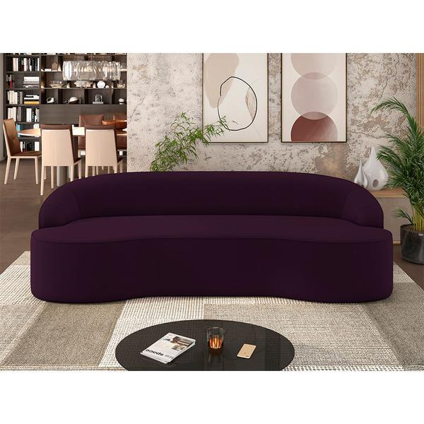 Imagem de Sofá 4 Lugares Curvo Sala de Estar Living Lótus D02 Veludo Roxo 280 cm C-292 - Lyam