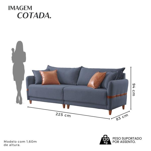 Imagem de Sofá 4 Lugares Living 225cm Canela