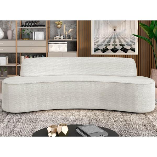 Imagem de Sofá 4 Lugares para Sala de Estar Living 230cm Koane D06 Bouclê Off White - Mpozenato