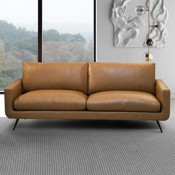 Imagem de Sofá 4 Lugares Para Sala Living 282cm Merli L08 Couro Camel  - Mpozenato