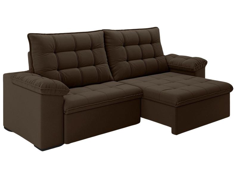 Sofá 4 Lugares Retrátil Reclinável Suede Veludo Dallas Flexforma Estofados