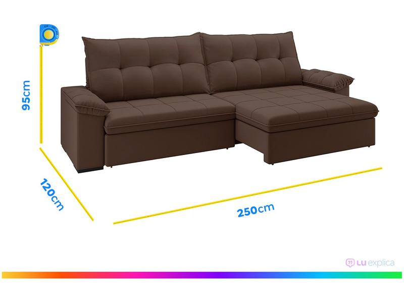 Imagem de Sofá 4 Lugares Retrátil Reclinável Suede Veludo Triiton Flexforma Estofados