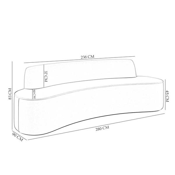 Imagem de Sofá 5 Lugares para Sala de Estar Living 280cm Koane D06 Linho Mescla Chumbo - Mpozenato