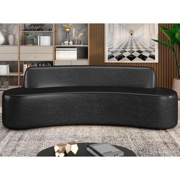 Imagem de Sofá 5 Lugares para Sala de Estar Living 280cm Koane D06 Sintético Preto - Mpozenato