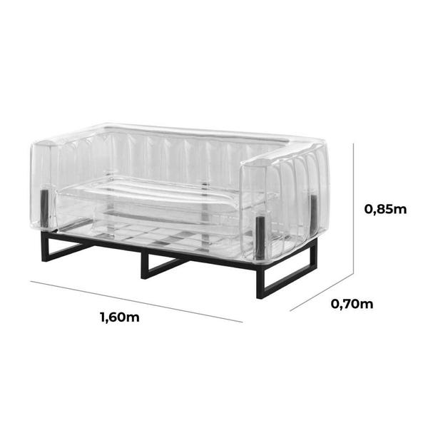 Imagem de Sofá Air Transparente 2 Lugares Para Sala de Estar e Área Externa