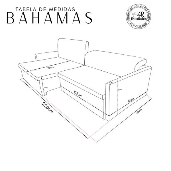 Imagem de Sofá  Bahamas Retrátil Tecido Suede  220cm