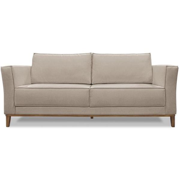 Imagem de Sofa Balli 3 Lugares 210cm Pes Madeira Linho 223 Areia Ezz