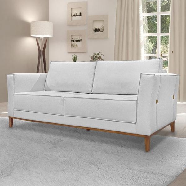 Imagem de Sofa Balli 3 Lugares 210cm Pes Madeira Linho 223 Grigio Ezz