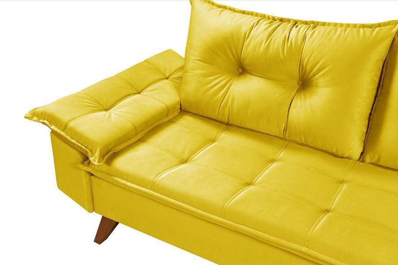 Imagem de Sofa Bariloche 3 Lugares com duas Banquetas Marrom Essencial Estofados