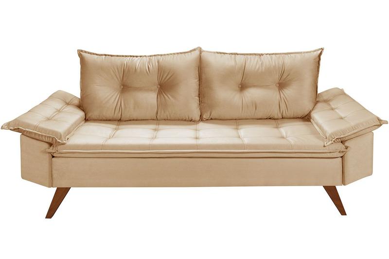 Imagem de Sofa Bariloche 3 Lugares Retro Em Suede Essencial Estofados