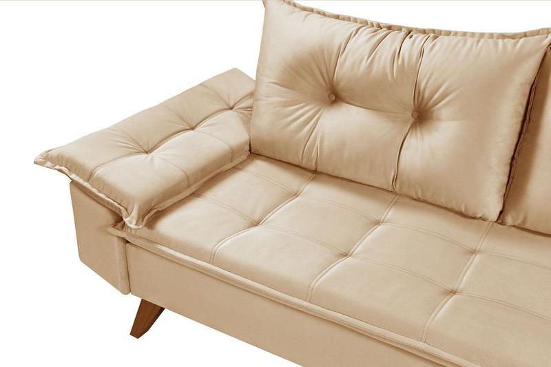 Imagem de Sofa Bariloche 3 Lugares Retro Em Suede Essencial Estofados