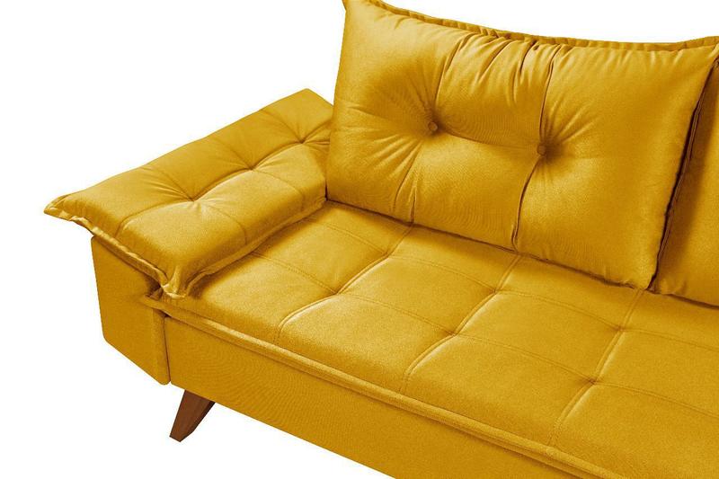 Imagem de Sofa Bariloche 3 Lugares Retro Em Suede Essencial Estofados