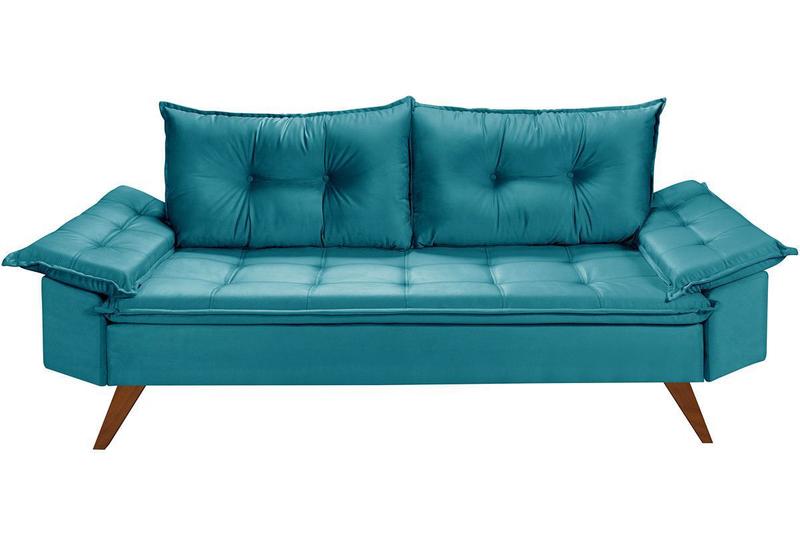 Imagem de Sofa Bariloche 3 Lugares Retro Em Suede Essencial Estofados