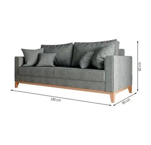 Imagem de Sofa Beny 3 lugar Linho Cinza