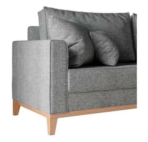 Imagem de Sofa Beny 3 lugar Linho Cinza