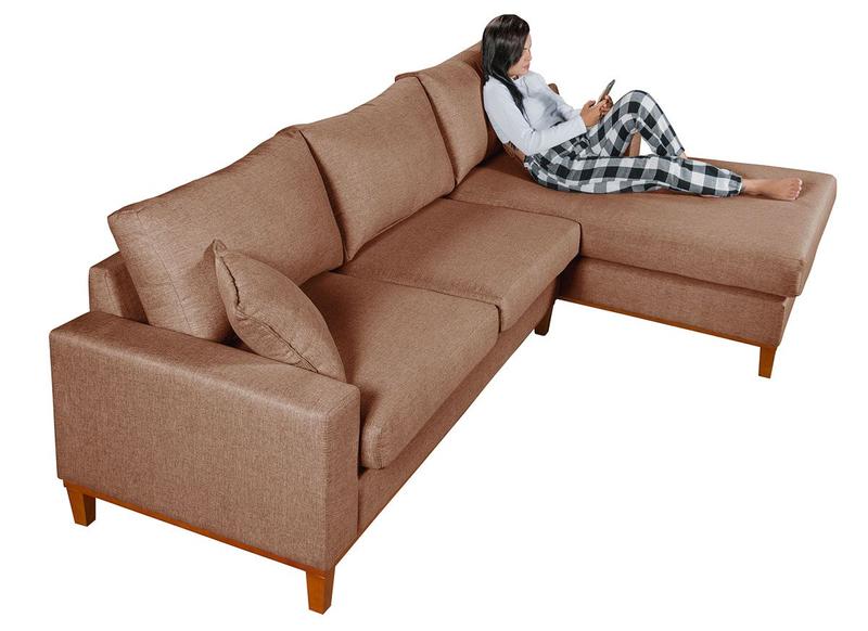 Imagem de Sofá California 4 Lugares Living Chaise Linho Lado Esquerdo