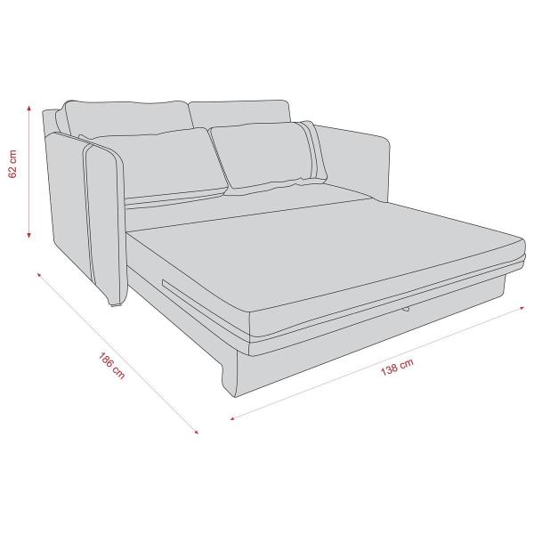 Imagem de Sofá-Cama 152cm 2 Lugares com Tecido Bouclé Multimóveis CR45256