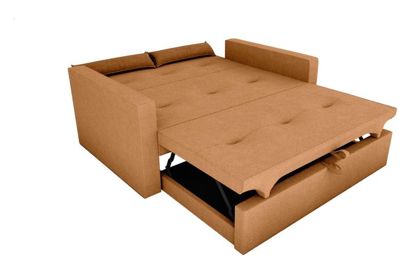 Imagem de Sofá Cama 2 Lugares 140cm Anne Suede Capuccino Matrix