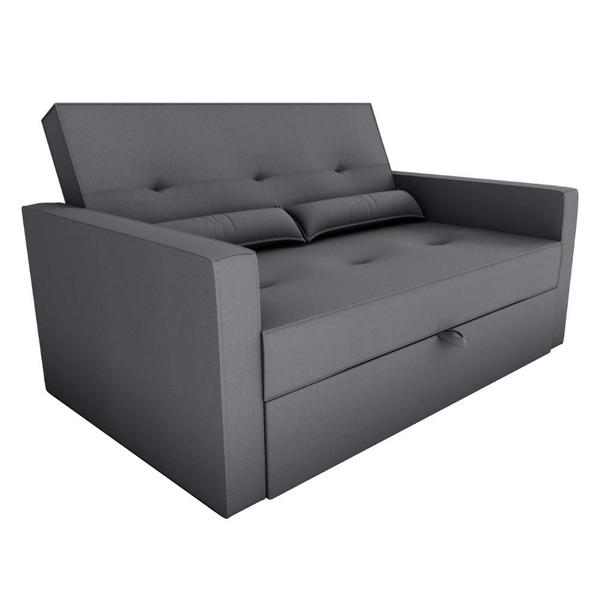 Imagem de Sofá Cama 2 Lugares 140cm Anne Suede Cinza Matrix