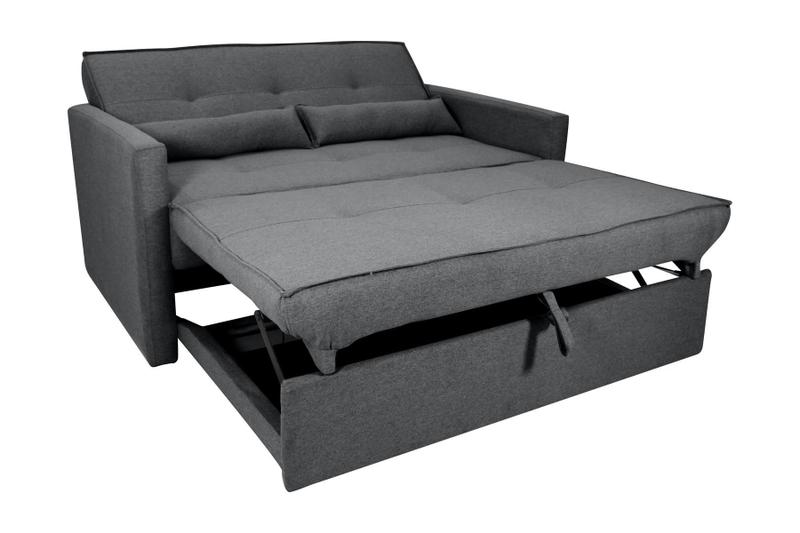 Imagem de Sofá Cama 2 Lugares 140cm Anne Veludo Marrom Matrix