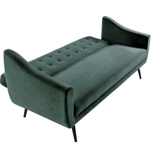 Imagem de Sofa Cama 3 Lug Pes Tabaco 210 cm 7019X1 Veludo Verde Dmobiliario