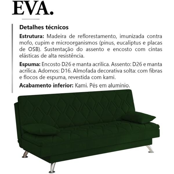 Imagem de Sofa Cama 3 Lugares 193 cm Eva Veludo SL 947 Moll