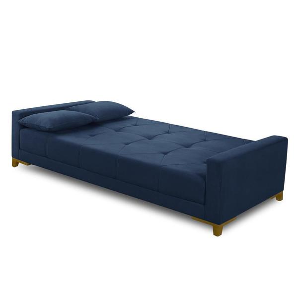 Imagem de Sofá Cama 3 lugares 2,00m Aurora Suede Azul Adonai Estofados