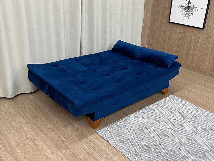 Imagem de Sofá Cama 3 Lugares Azul 506 Stilo Plus