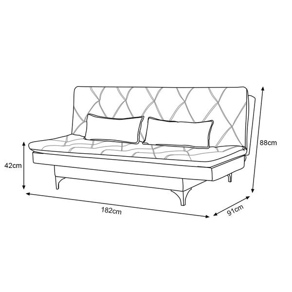 Imagem de Sofá Cama 3 Lugares Casal Amarilis Premium Base em Alumínio Estofado Veludo Marrom