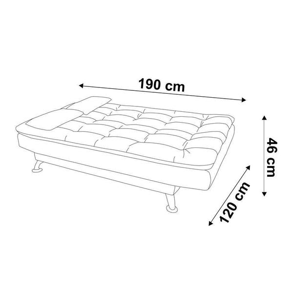 Imagem de Sofá-Cama 3 Lugares Casal Premium II Suede Café