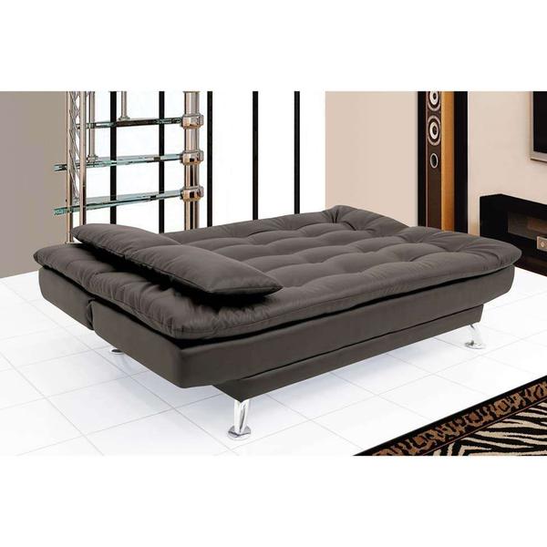 Imagem de Sofá-Cama 3 Lugares Casal Premium material sintético Café