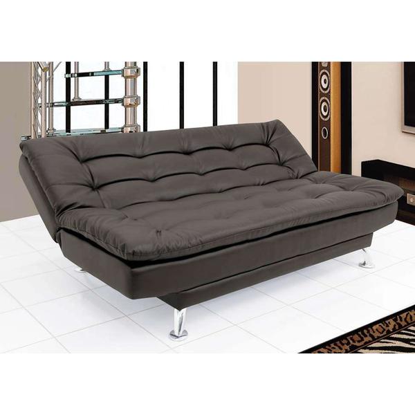 Imagem de Sofá-Cama 3 Lugares Casal Premium material sintético Café