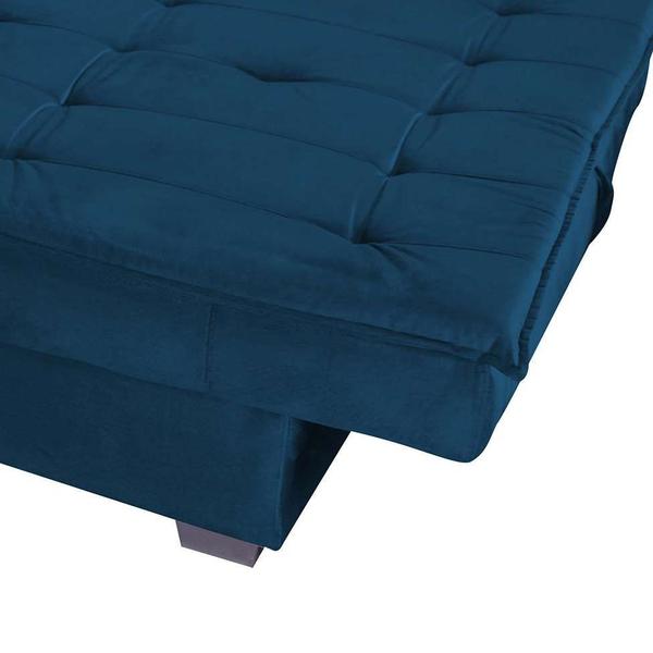 Imagem de Sofá-Cama 3 Lugares Esmeralda Veludo Light Azul Jeans