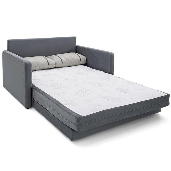 Imagem de Sofá-Cama 3 Lugares Herval Space Suede Cinza, 176 cm