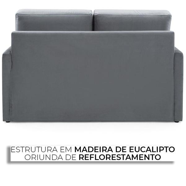 Imagem de Sofá-Cama 3 Lugares Herval Space Suede Cinza, 176 cm