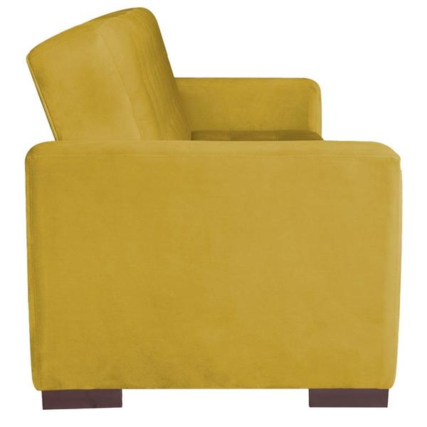 Imagem de Sofá Cama 3 Lugares Jobim Suede Amarelo - Amarena Móveis