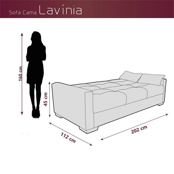 Imagem de Sofá Cama 3 Lugares Lavínia Light Azul