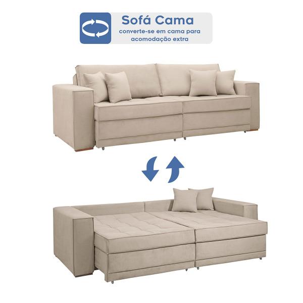 Imagem de Sofá Cama 3 Lugares Noel Retrátil 20591 Boucle Bege  - Celflex