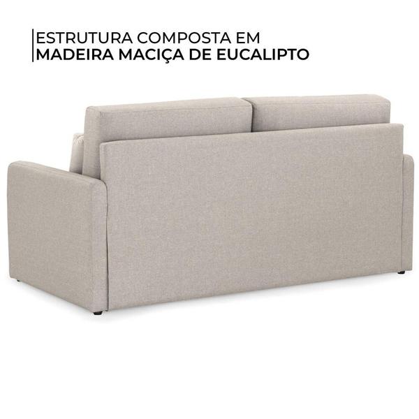 Imagem de Sofá-Cama 3 Lugares Queen Herval Aurora, Linho Bege, 176 cm