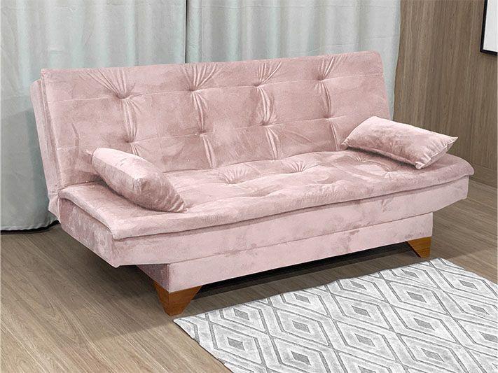 Imagem de Sofá Cama 3 Lugares Rosa 508 Stilo Plus