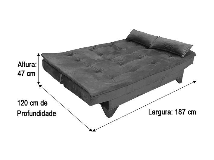 Imagem de Sofá Cama 3 Lugares Violeta 515 Stilo Plus