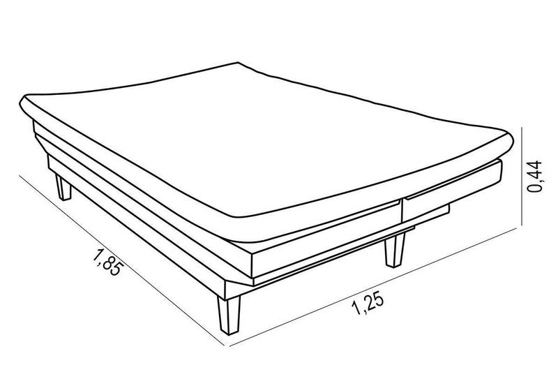 Imagem de Sofa Cama Caribe Em Material Sintetico + Duas Banquetas